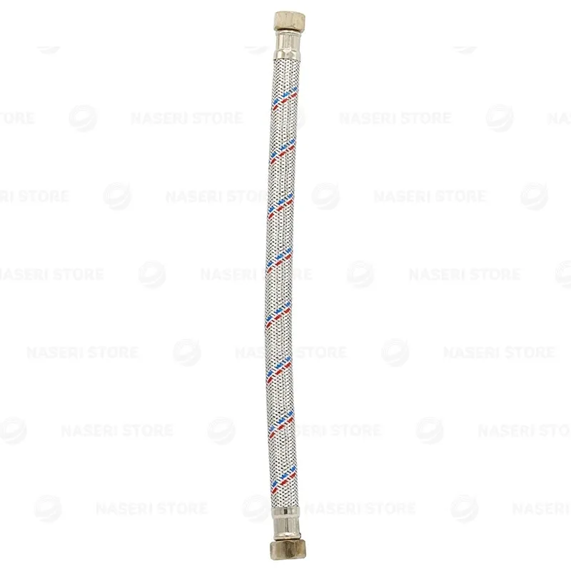 بررسی و خرید شیلنگ حصیری دوسر مهره 1/2 - فروشگاه ناصری